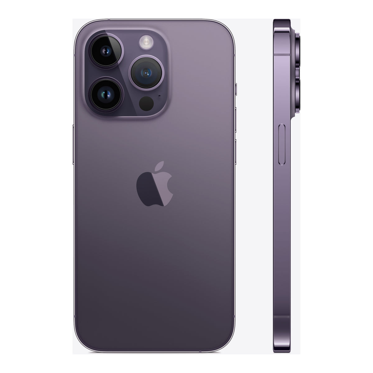 Apple iPhone 14 Pro in Deep Purple, angled view