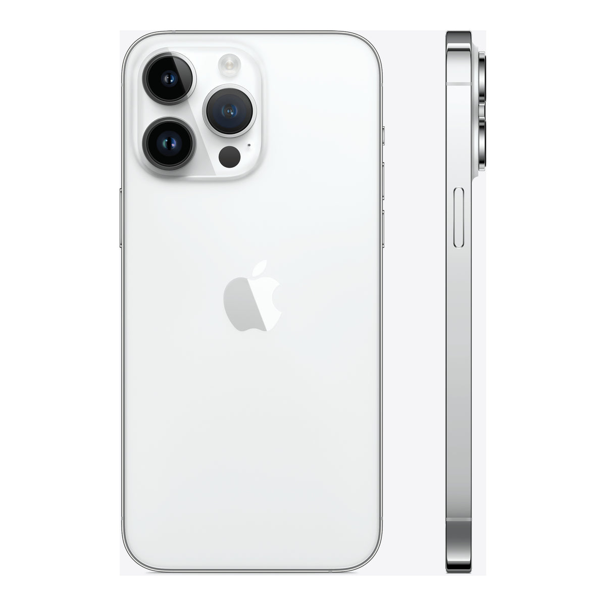 Apple iPhone 14 Pro Max in Silver, angled view