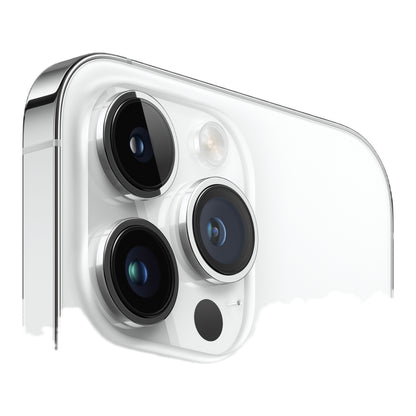 Apple iPhone 14 Pro Max in Silver, angled view