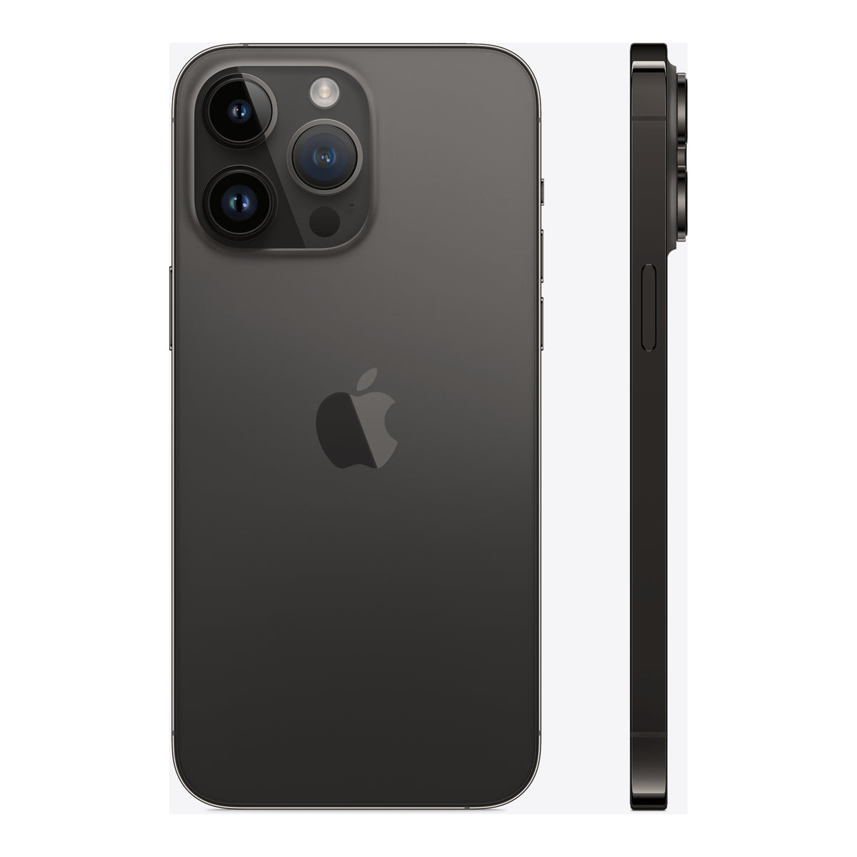 Apple iPhone 14 Pro Max in Space Black, angled view