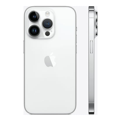 Apple iPhone 14 Pro in Silver, angled view
