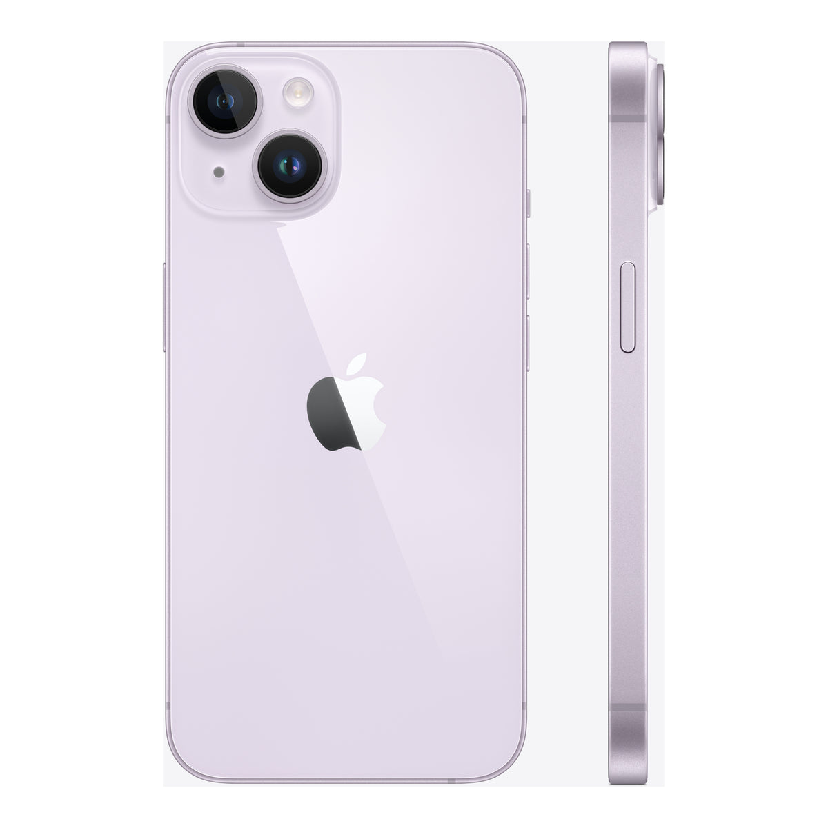 Apple iPhone 14 in Purple, angled view