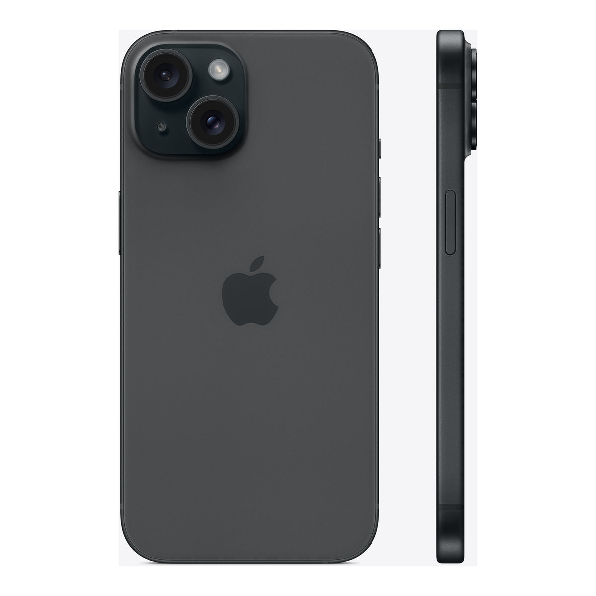 Apple iPhone 15 in Black, angled view