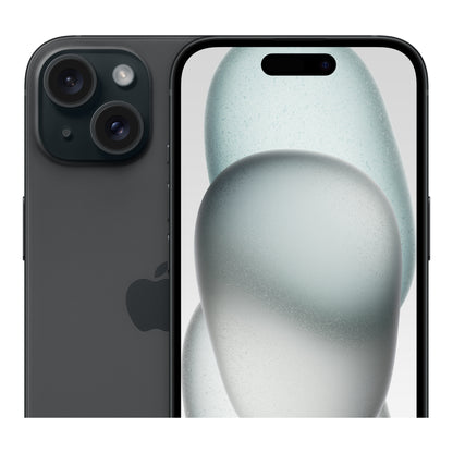 Apple iPhone 15 in Black, angled view