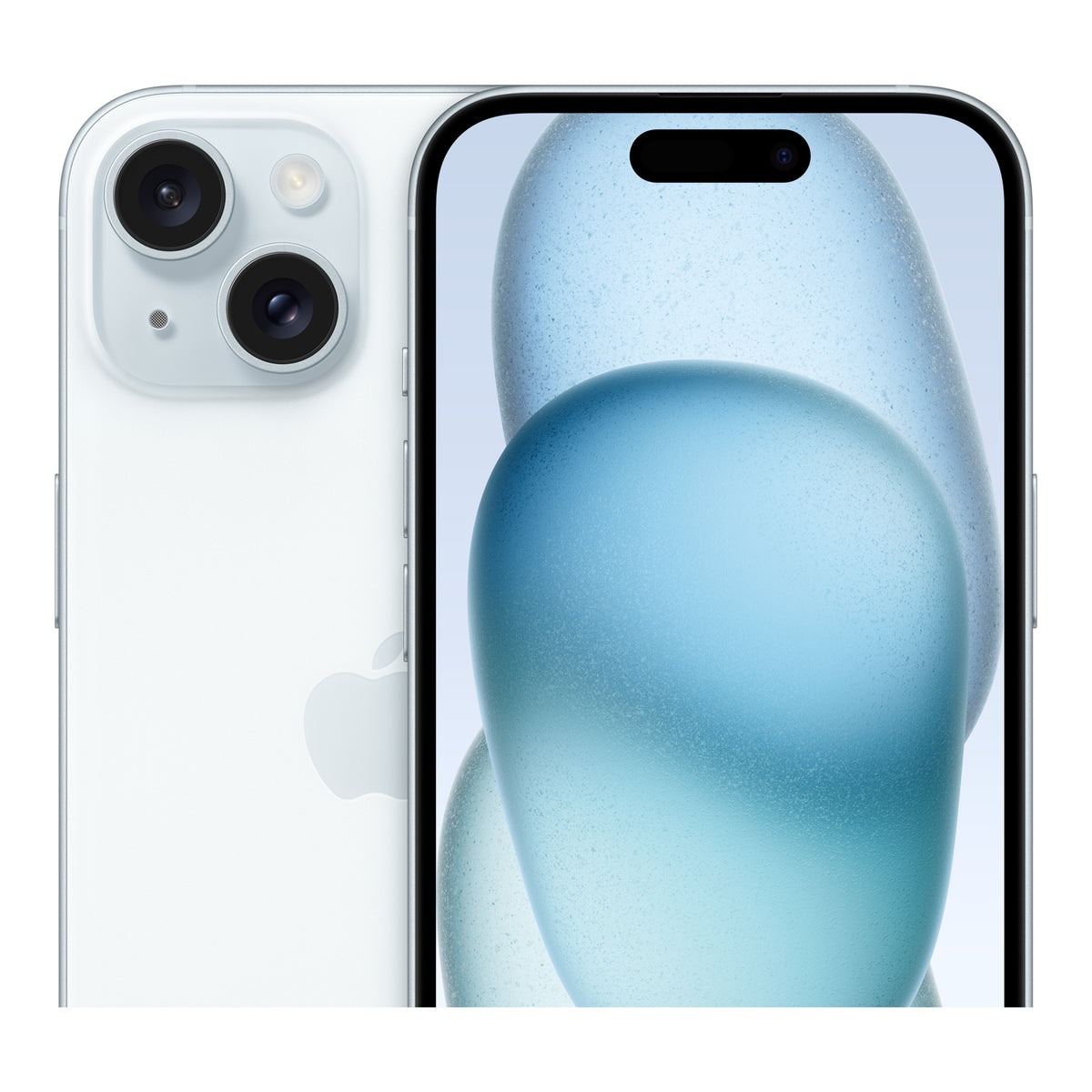 Apple iPhone 15 in Blue, angled view