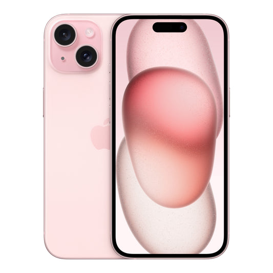 Apple iPhone 15 in Pink, front and back