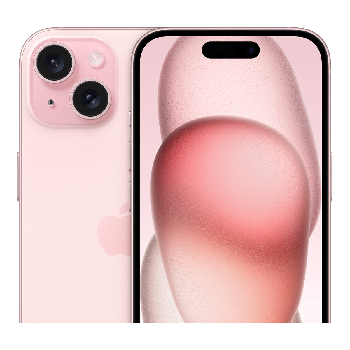 Apple iPhone 15 in Pink, angled view