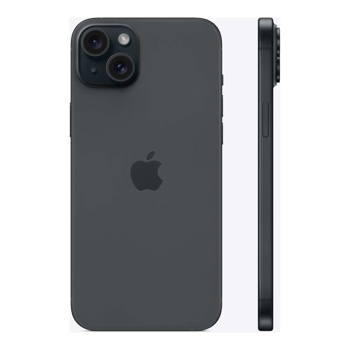 Apple iPhone 15 Plus in Black, angled view