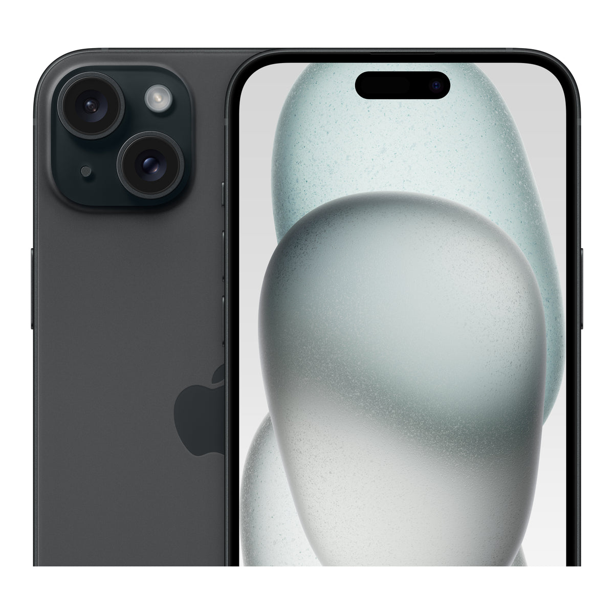 Apple iPhone 15 Plus in Black, angled view