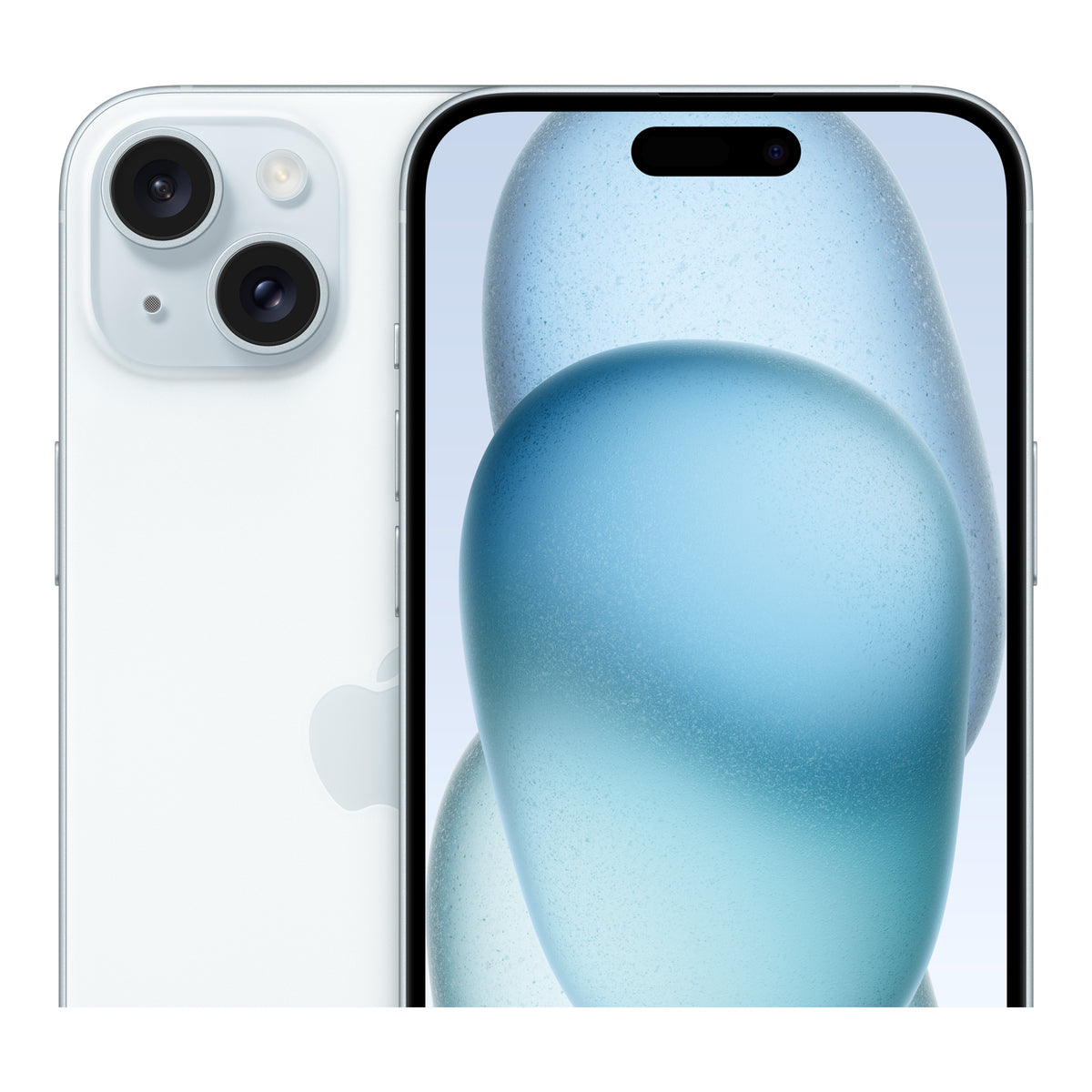 Apple iPhone 15 Plus in Blue, angled view