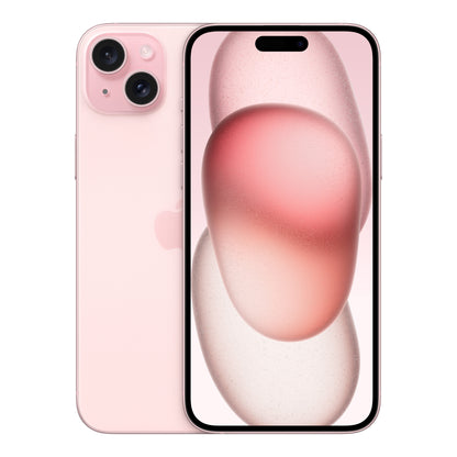 Apple iPhone 15 Plus in Pink, front and back