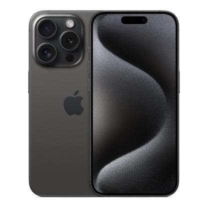 Apple iPhone 15 Pro in Black Titanium, product view