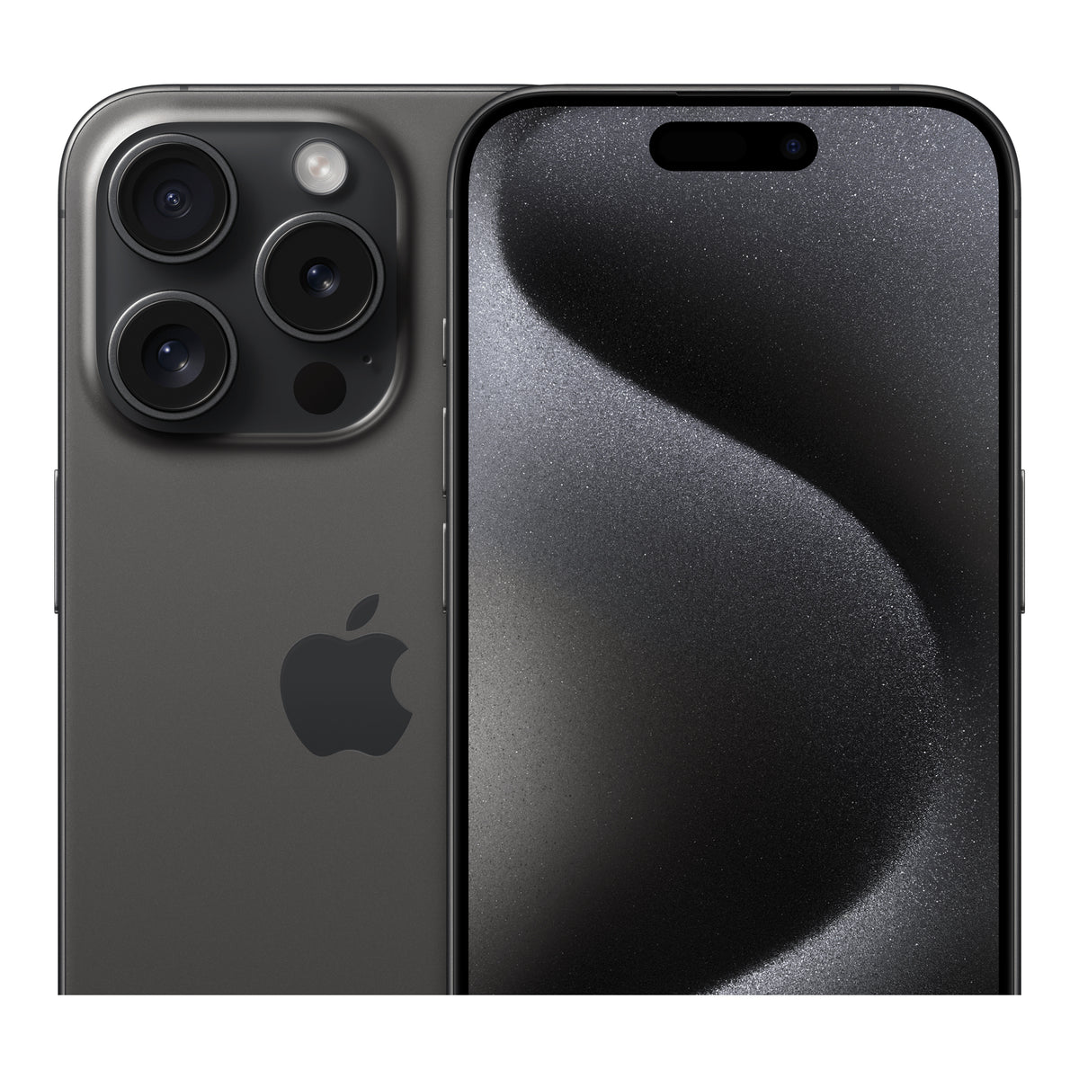 Apple iPhone 15 Pro in Black Titanium, angled view