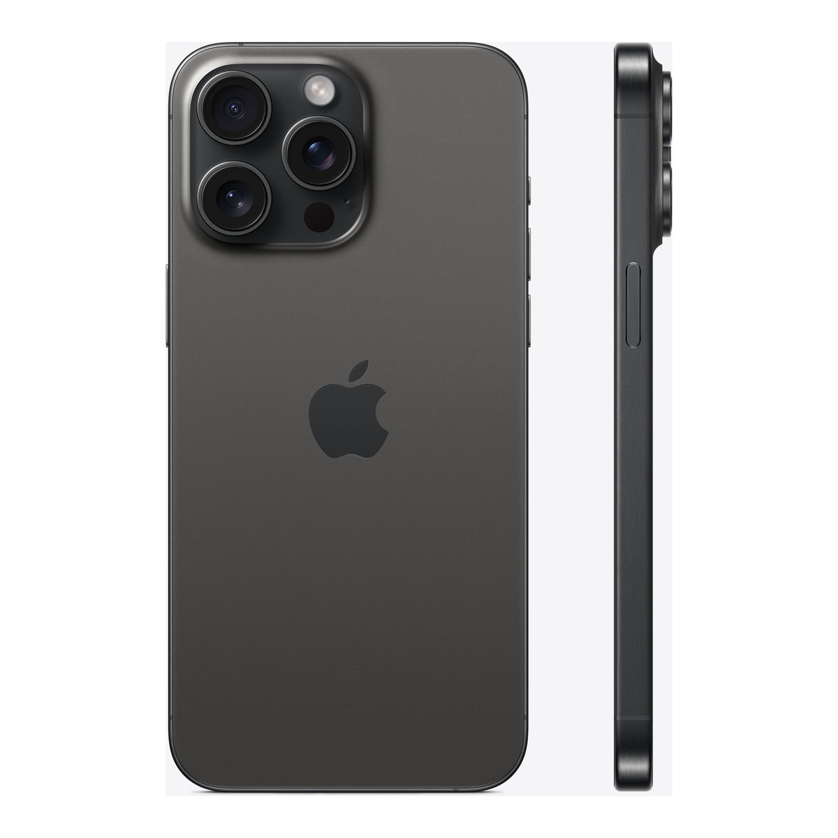 Apple iPhone 15 Pro Max in Black Titanium, angled view