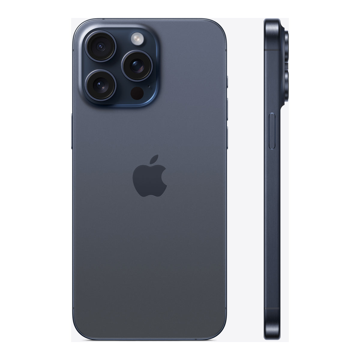 Apple iPhone 15 Pro Max in Blue Titanium, angled view