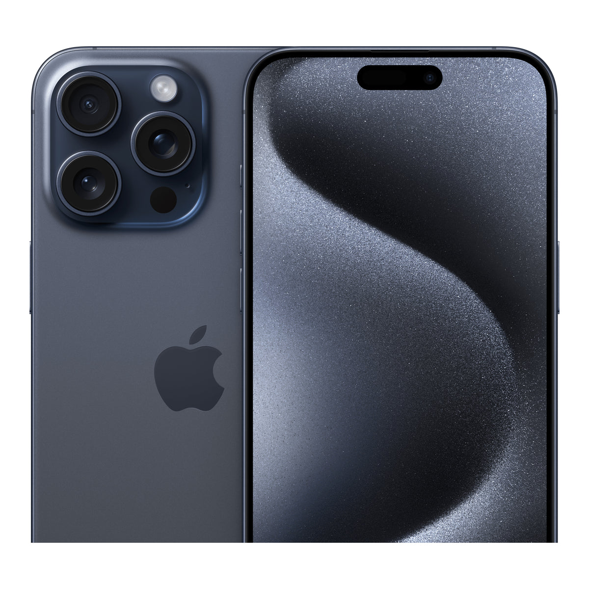 Apple iPhone 15 Pro Max in Blue Titanium, angled view