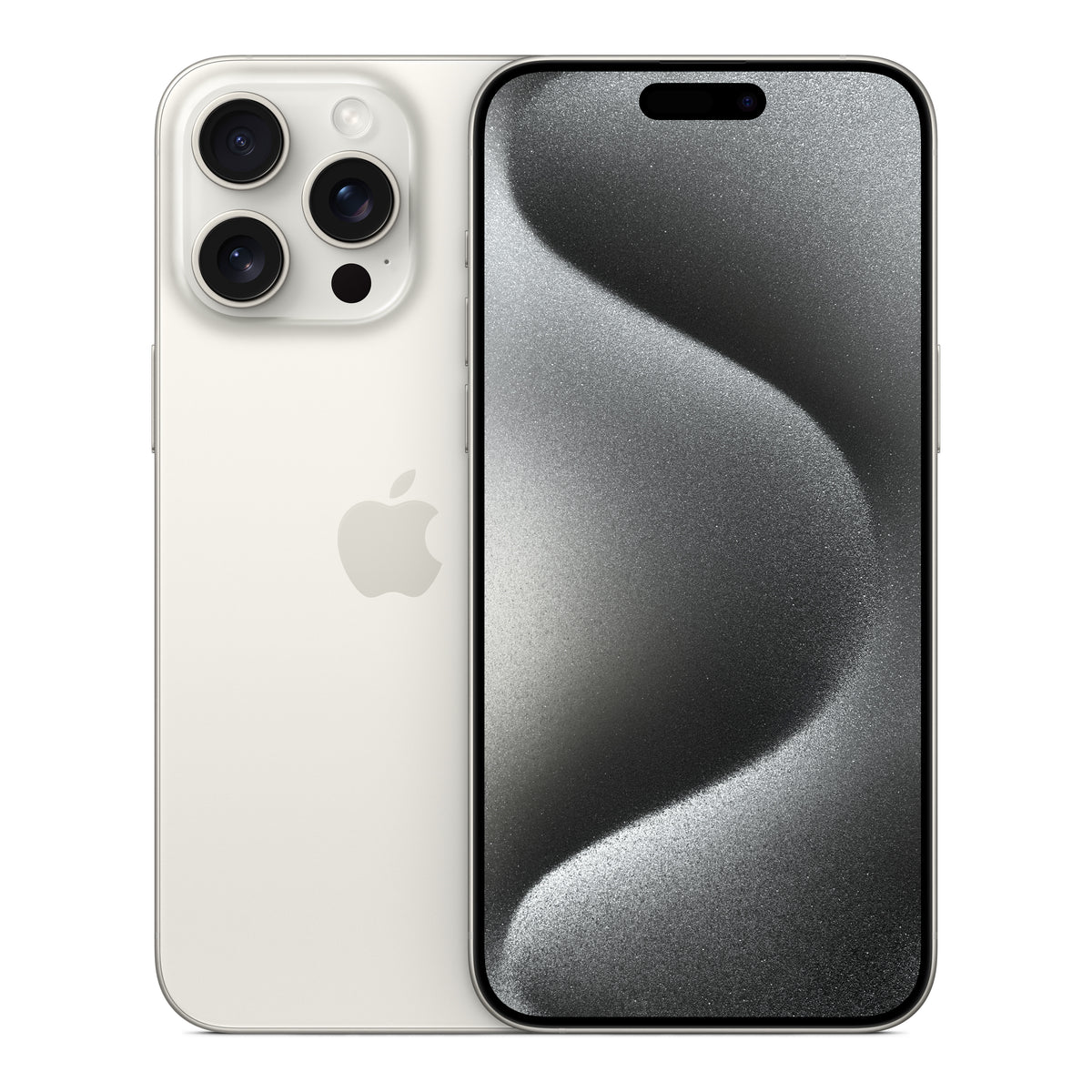 Apple iPhone 15 Pro Max in White Titanium, product view