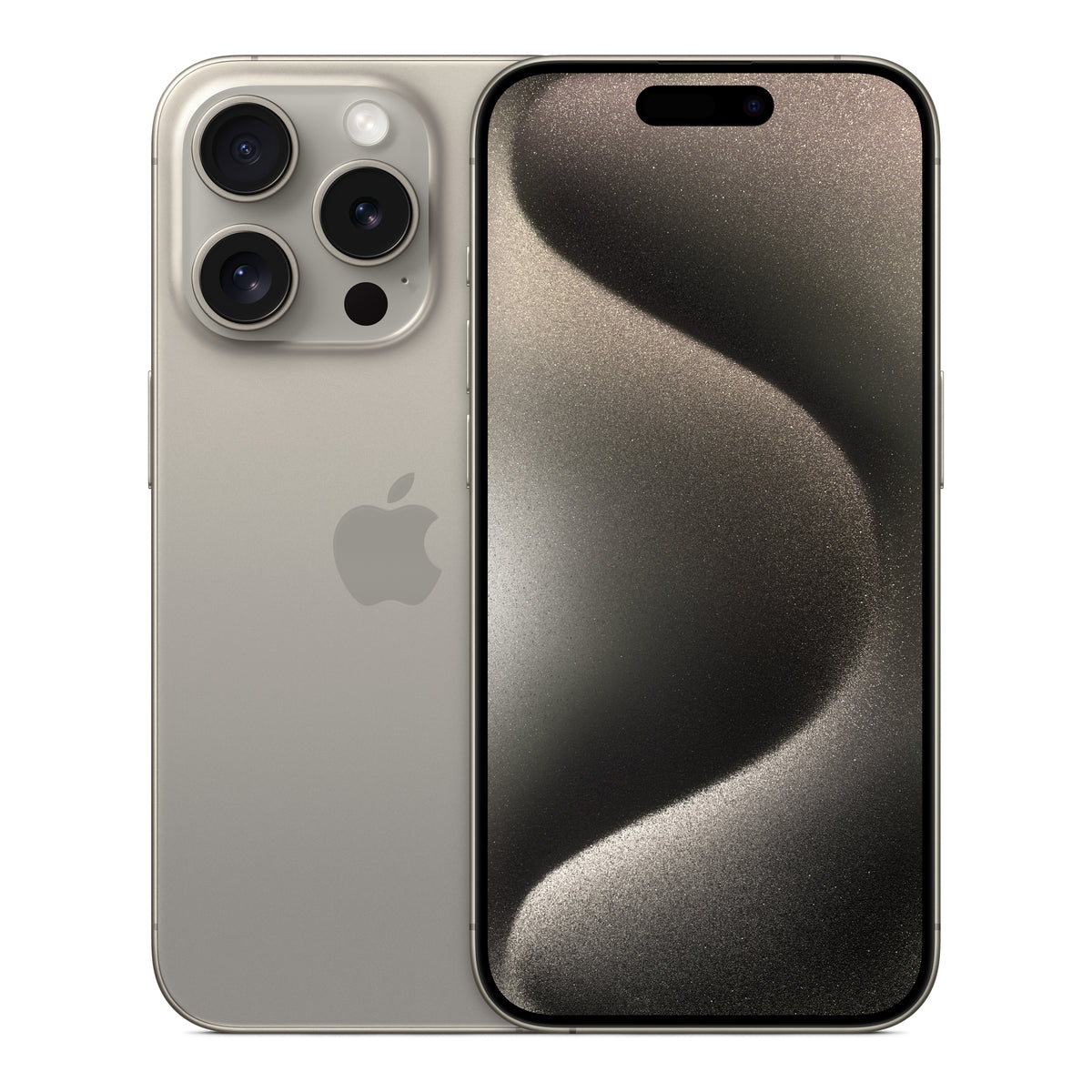 Apple iPhone 15 Pro in Natural Titanium, product view