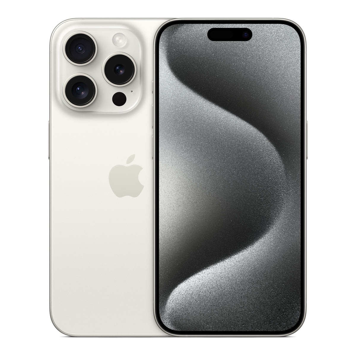 Apple iPhone 15 Pro in White Titanium, product view