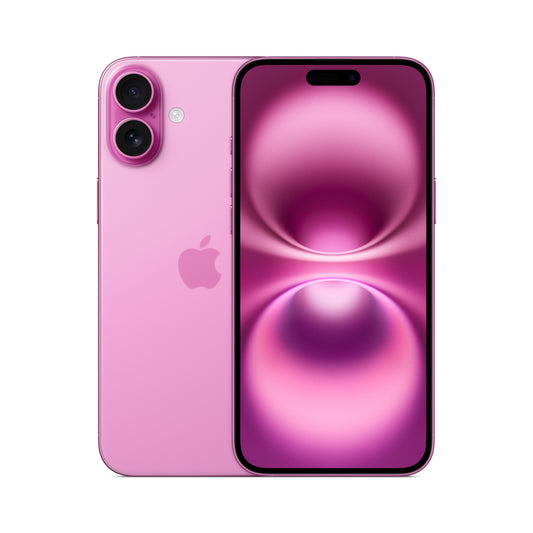 Apple iPhone 16 Plus in Pink, front and back