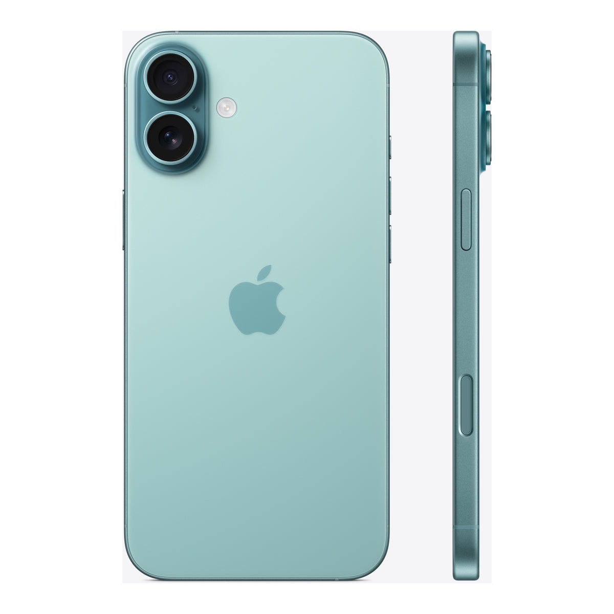 Apple iPhone 16 Plus in Teal, angled view
