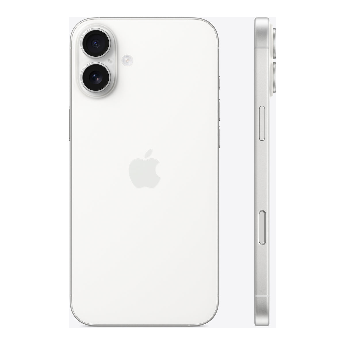 Apple iPhone 16 Plus in White, angled view