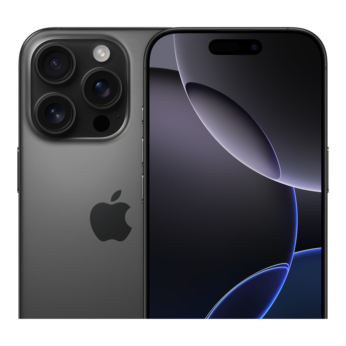 Apple iPhone 16 Pro in Black Titanium, angled view