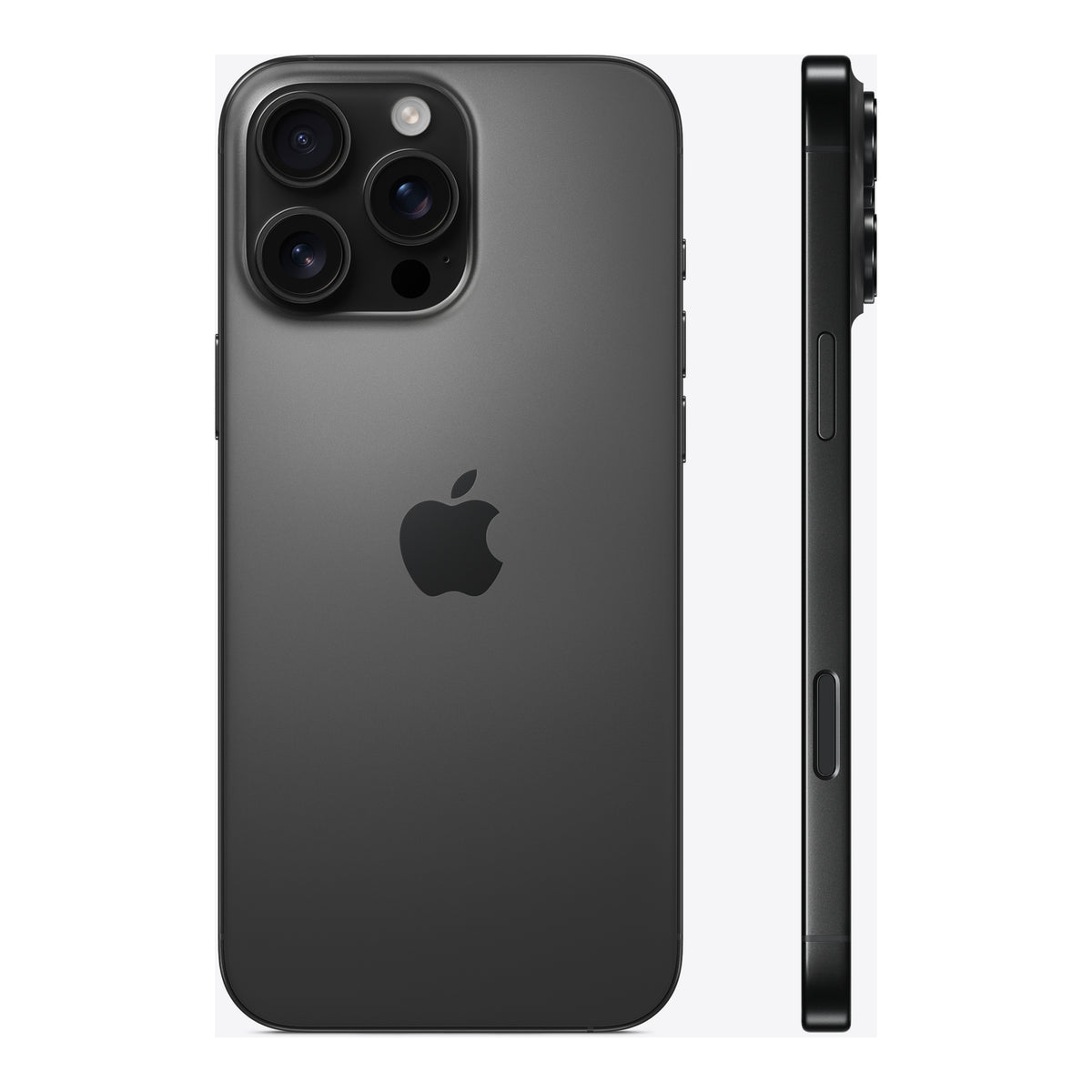 Apple iPhone 16 Pro Max in Black Titanium, angled view