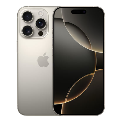 Apple iPhone 16 Pro in Natural Titanium, product view