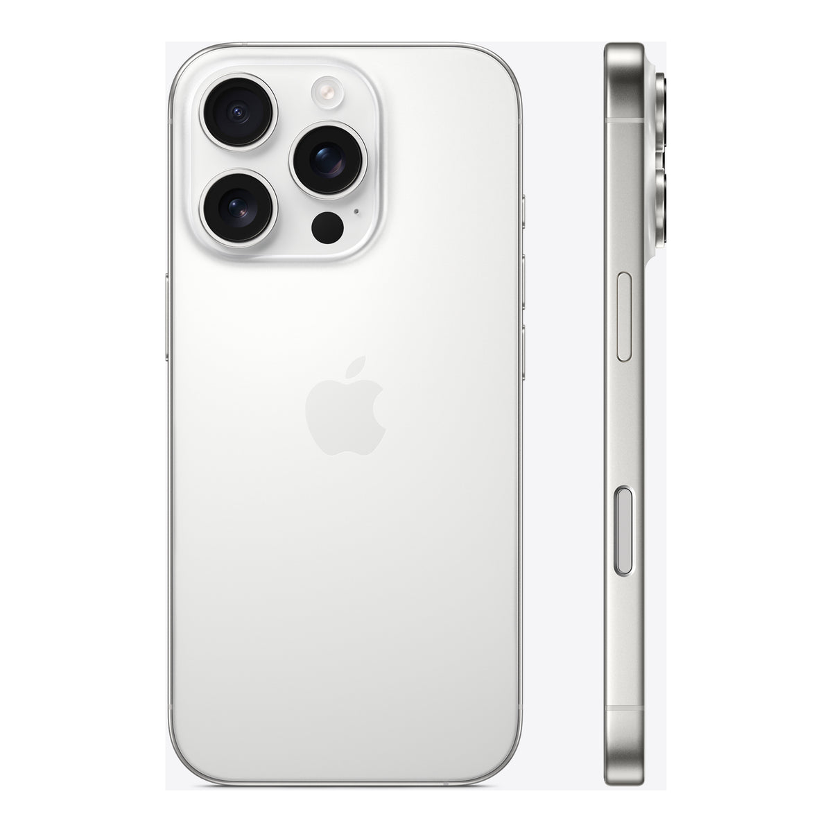 Apple iPhone 16 Pro in White Titanium, angled view