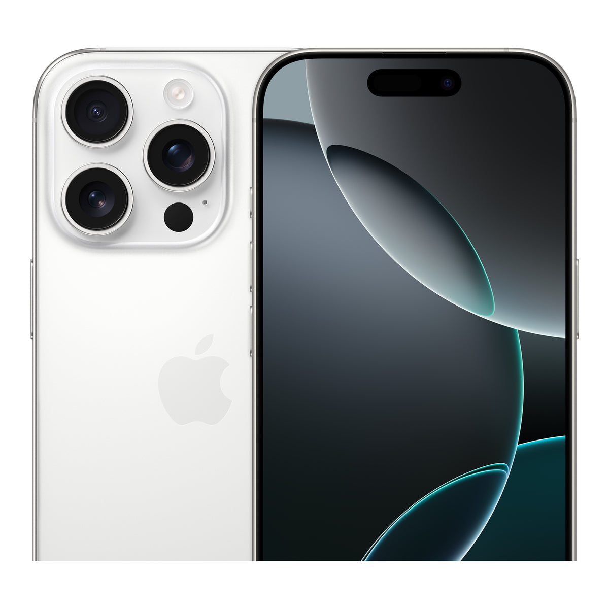 Apple iPhone 16 Pro in White Titanium, angled view