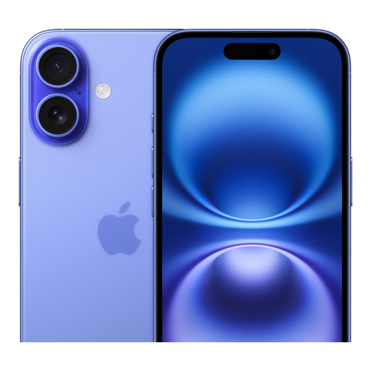Apple iPhone 16 in Ultramarine, angled view