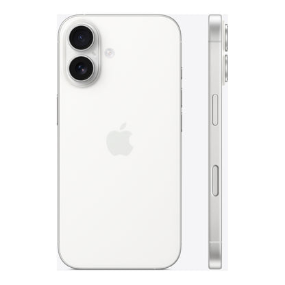 Apple iPhone 16 in White, angled view