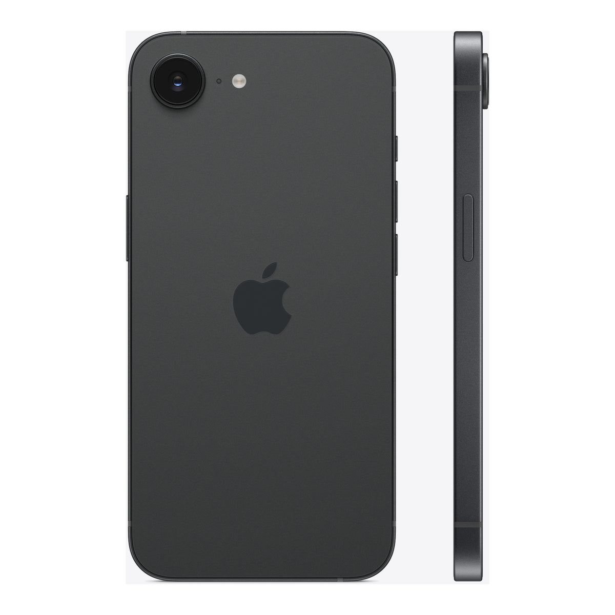 Apple iPhone 16e in Black, angled view