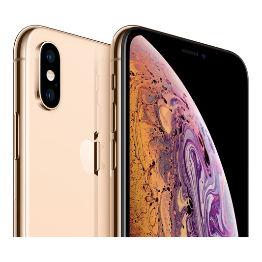 Apple iPhone XS in Gold, front and back