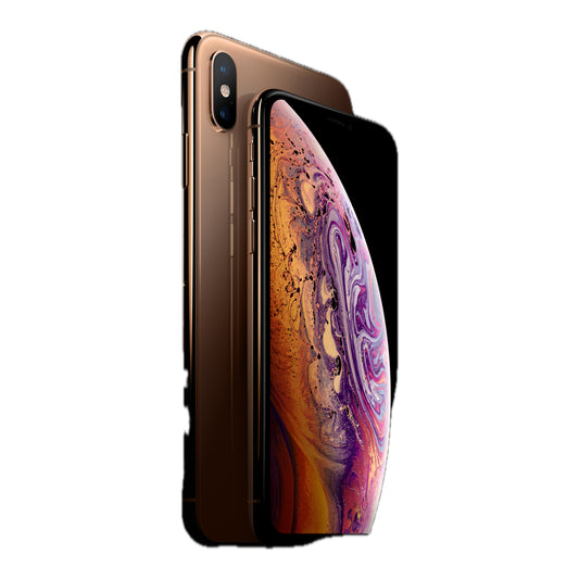 Apple iPhone XS Max in Gold, front and back