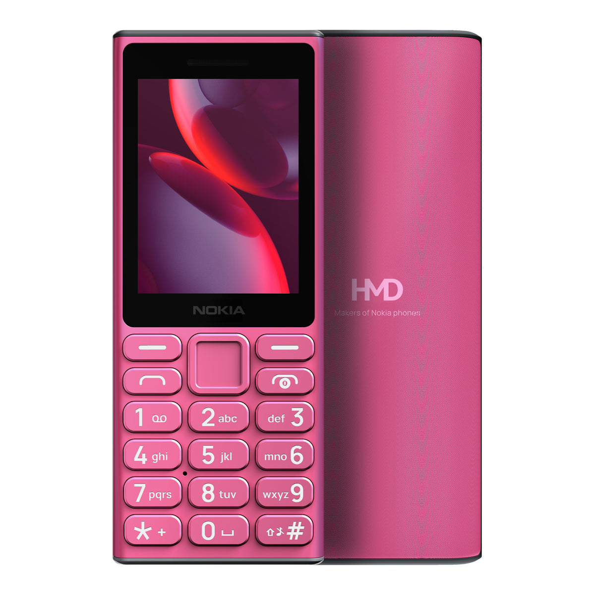 Nokia Nokia 105 4G (2024) in Pink, front and back