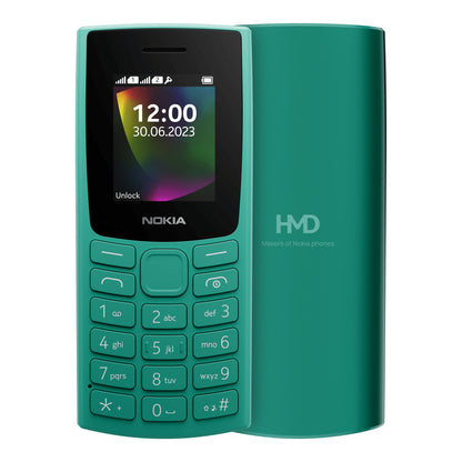Nokia Nokia 106 (2023) in Emerald Green, front and back