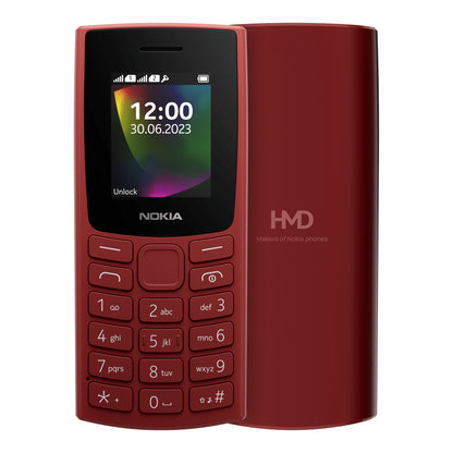 Nokia Nokia 106 (2023) in Red Terracotta, front and back