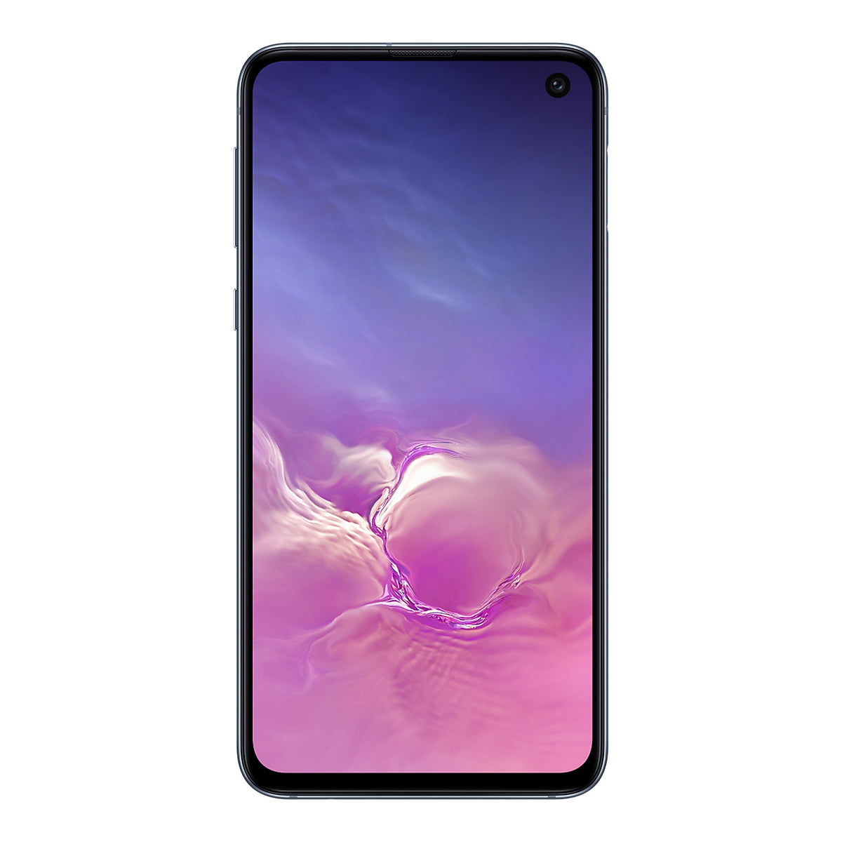 Samsung Galaxy S10e in Prism Black, front and back
