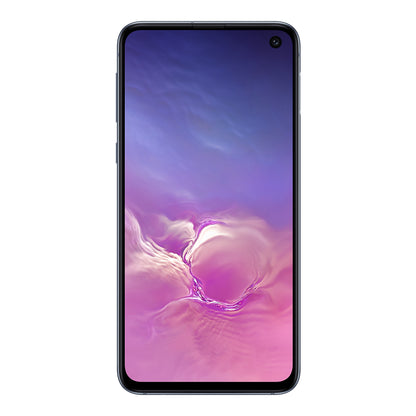 Samsung Galaxy S10e in Prism Black, front and back