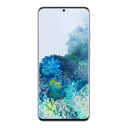 Samsung Galaxy S20+ in Cloud Blue, front and back
