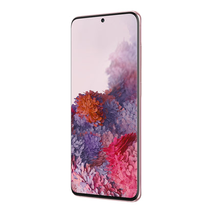 Samsung Galaxy S20 in Cloud Pink, angled view (right)