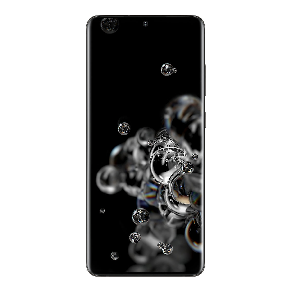Samsung Galaxy S20 Ultra in Cosmic Black, front and back
