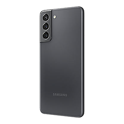 Samsung Galaxy S21 in Phantom Gray, front and back