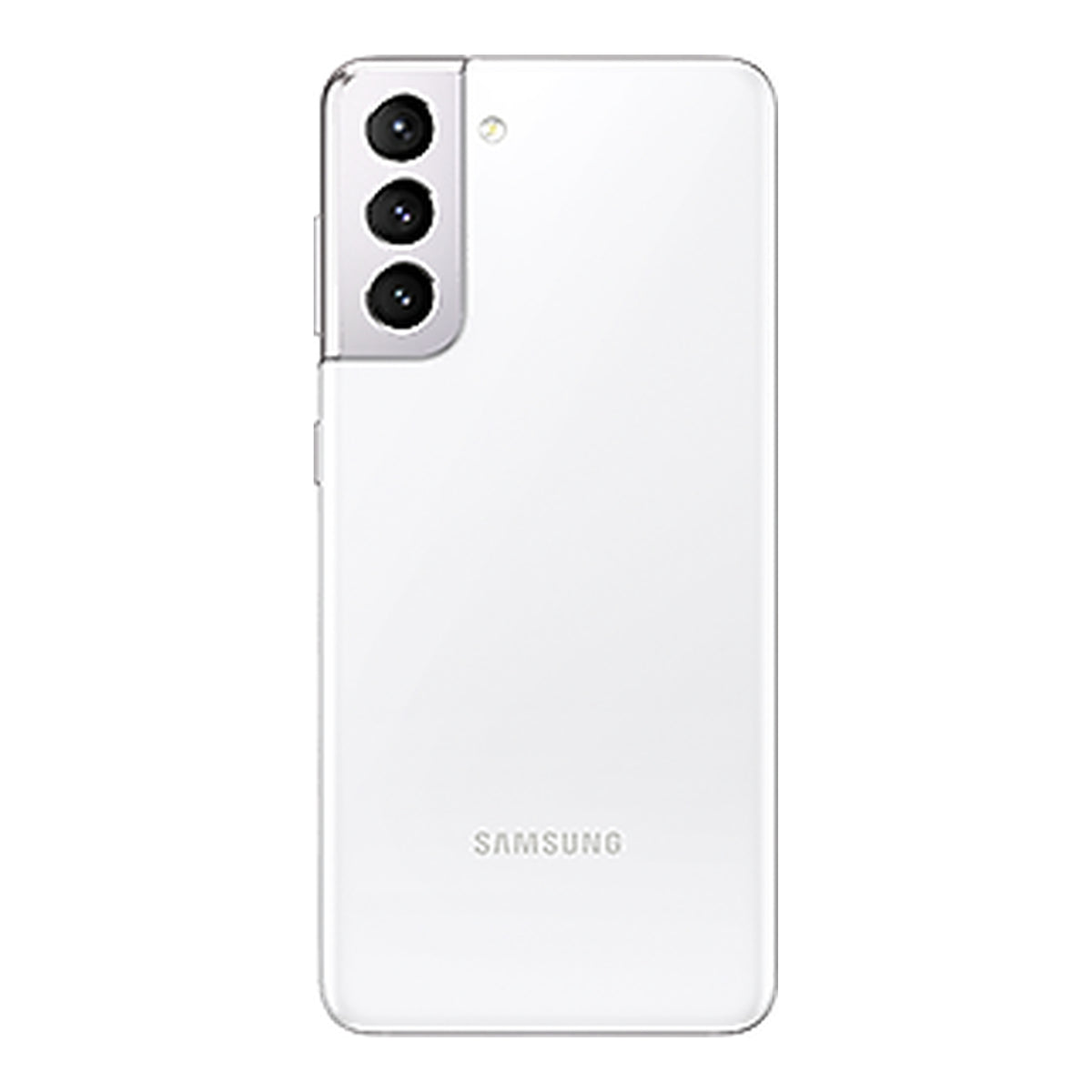 Samsung Galaxy S21 in Phantom White, front and back