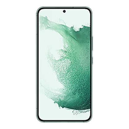 Samsung Galaxy S22 in Green, front and back