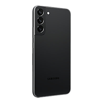 Samsung Galaxy S22+ in Phantom Black, back (left)