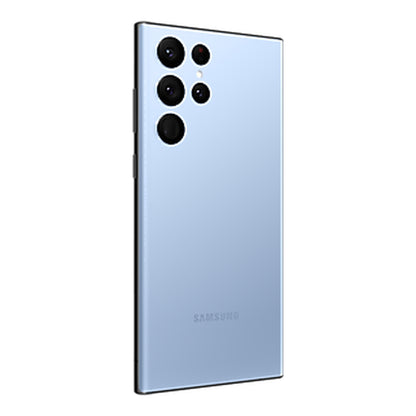 Samsung Galaxy S22 Ultra in Sky Blue, back (left)
