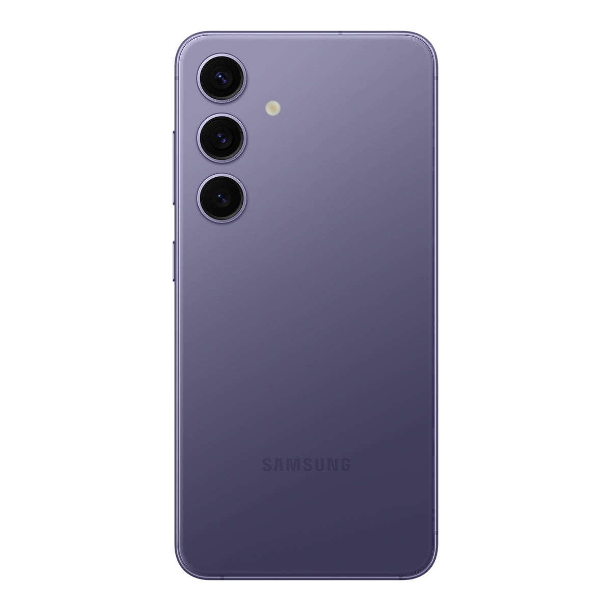 Samsung Galaxy S24 in Cobalt Violet, front and back